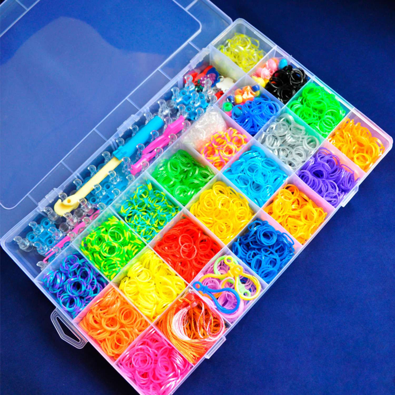 Набор резинок для плетения Color Kit для плетения браслетов 5600 шт 8 видов деталей - фото 6