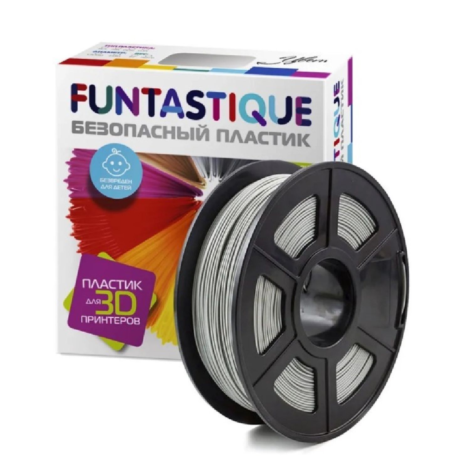 Пластик для 3D печати FUNTASTIQUE ABS 1.75 мм 1 кг Серый - фото 1