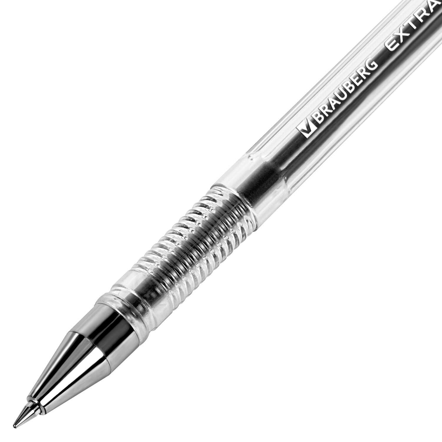 Ручки гелевые Brauberg черные набор 4 штуки для ОГЭ ЕГЭ и школы тонкие - фото 7