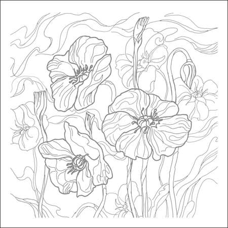 Раскраска Hatber Сюжеты для акварели-Чудесные цветы