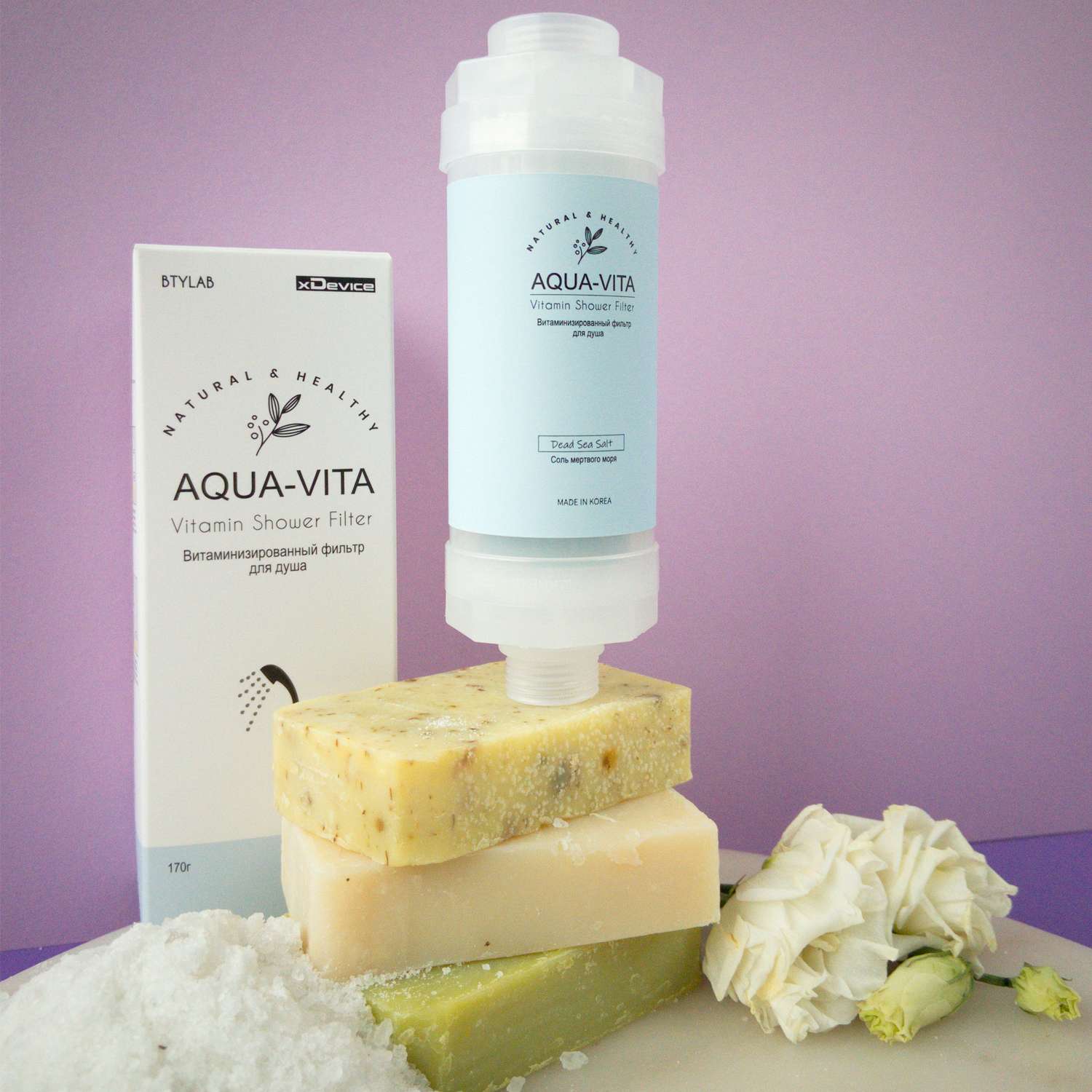 Фильтр для душа Aqua-Vita витаминный и ароматизированный Соль мертвого моря - фото 3