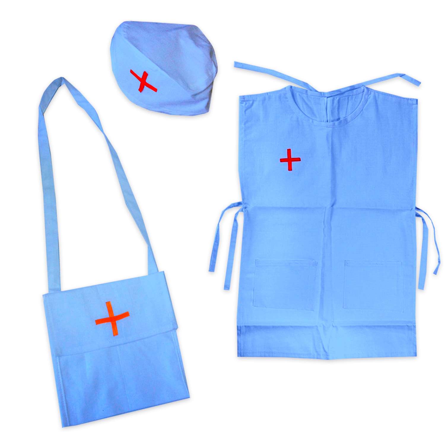 Костюм Тутси игровой набор Докторёнок голубой фартук колпак сумочка 802-2022 - фото 1