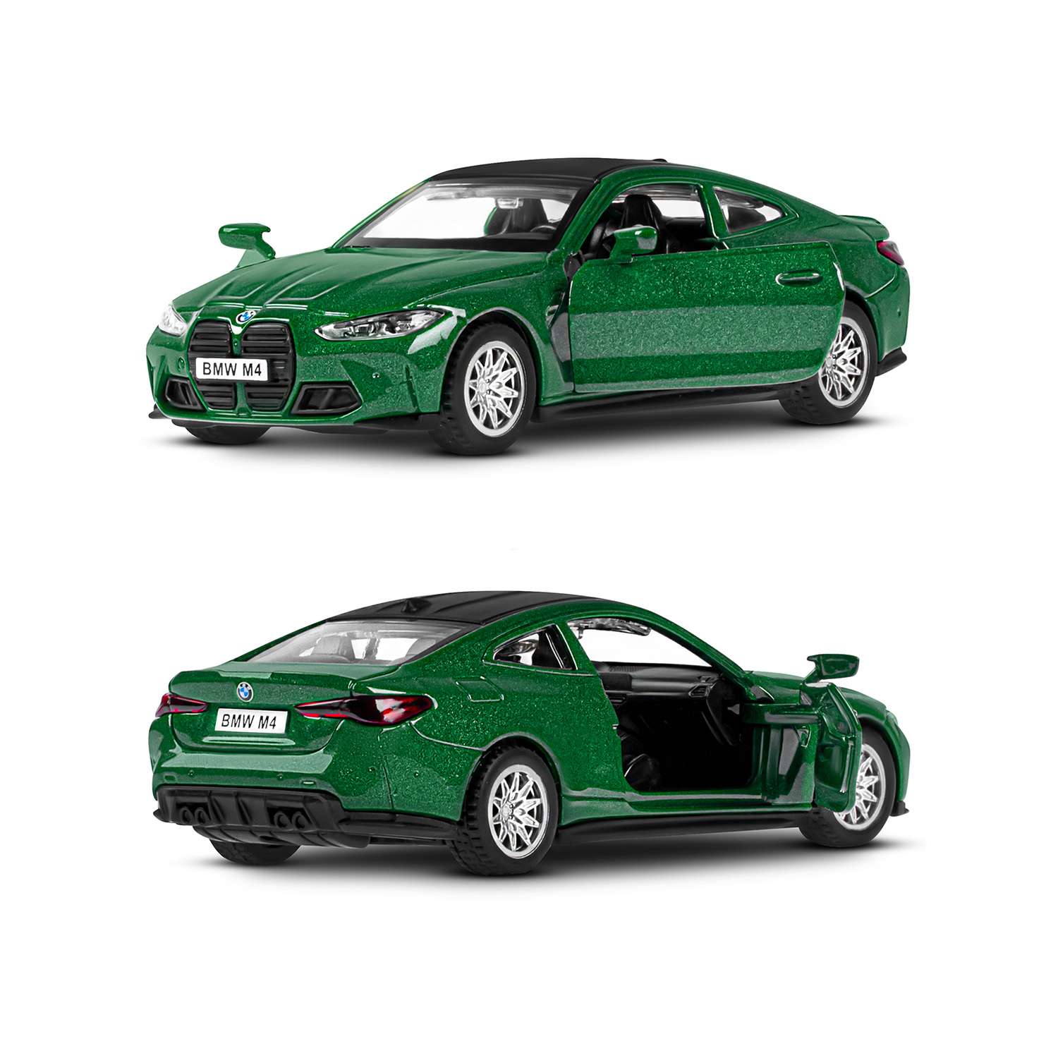 Машинка металлическая АВТОпанорама игрушка детская BMW M4 (G82) 1:42 зеленый JB1251599 - фото 6
