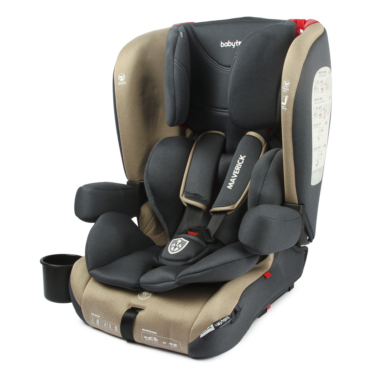 Автокресло Babyton Maverick Beige Isofix 1/2/3 (9-36 кг) - фото 8