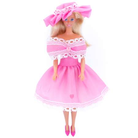 Легкое платье из шелка Модница для куклы 29 см 1401 розовый
