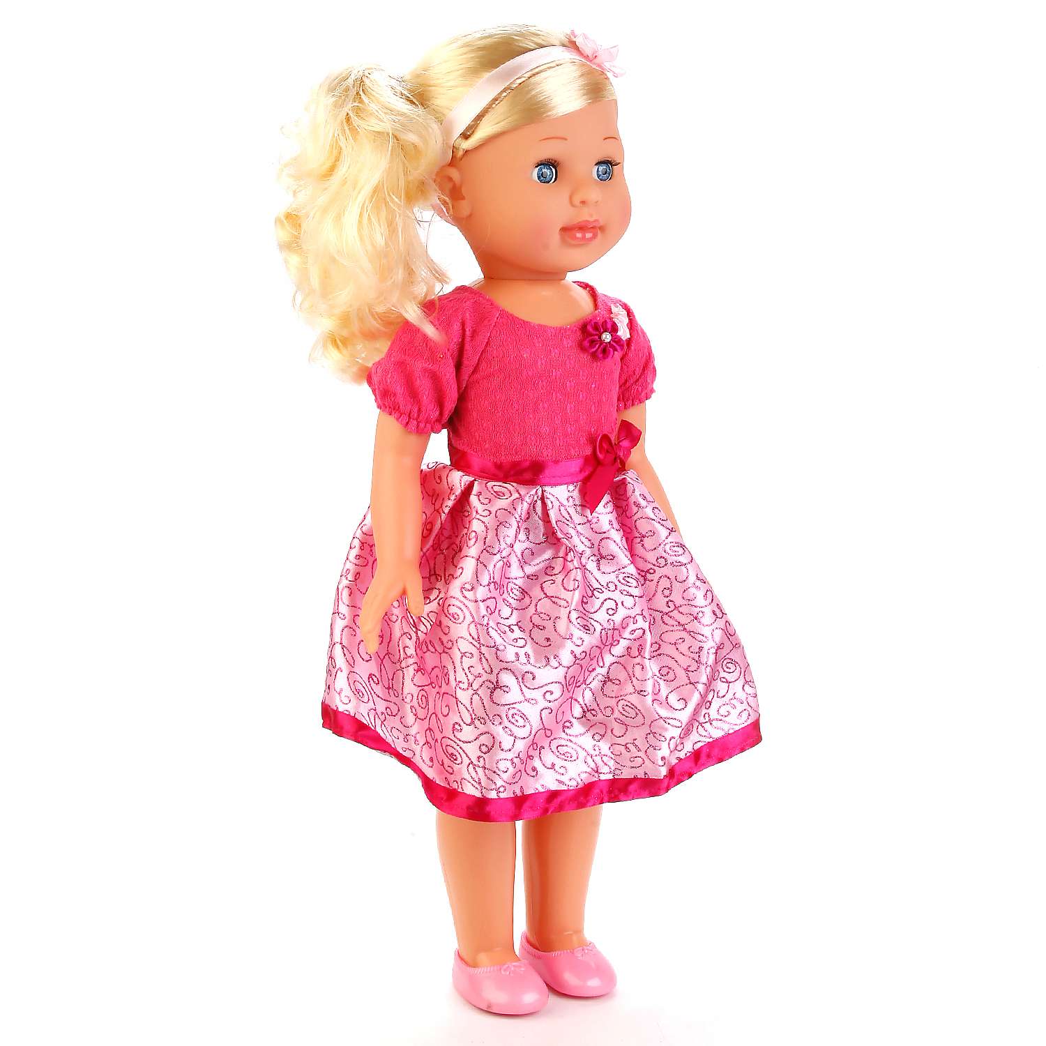 Кукла Карапуз интерактивная в платье с розовой юбкой 240429 - фото 2