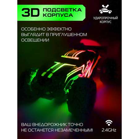 Игрушка на радиоуправлении AUTODRIVE Скоростной внедорожник с подсветкой скорость до 15 км/ч цвет зеленый