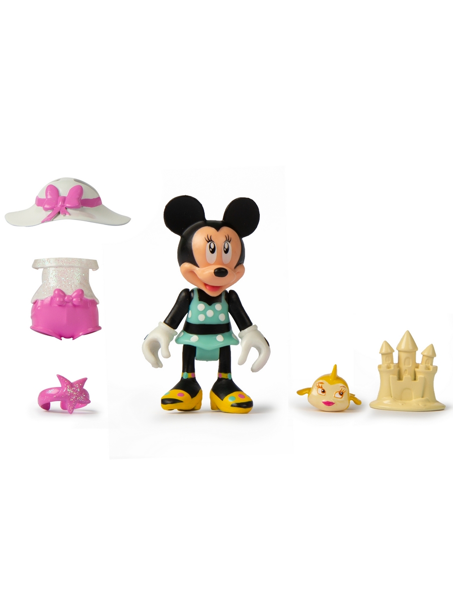 Игровой набор Disney Минни: Новый образ с питомцем (фигурка 12 см в сумочке 16х13 см светло-розовый) - фото 2