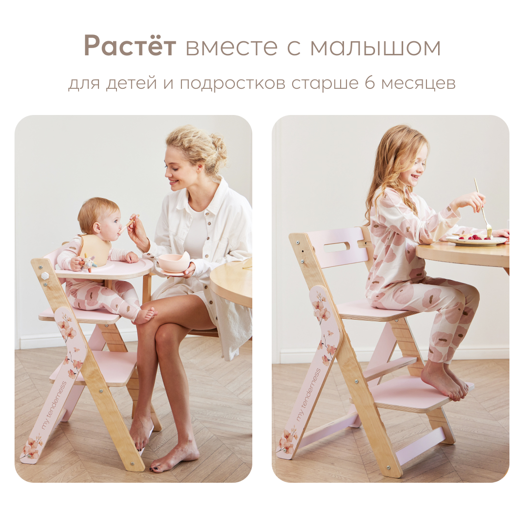 Стул для кормления Happy Baby Calmy розовый - фото 2