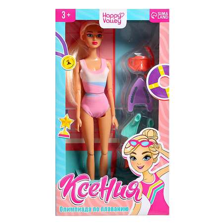Кукла-модель Happy Valley Шарнирная «Ксения - Олимпиада по плаванию»