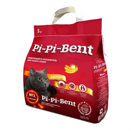 Наполнитель для кошек Pi-Pi-Bent комкующийся крафт пакет 5кг 41823