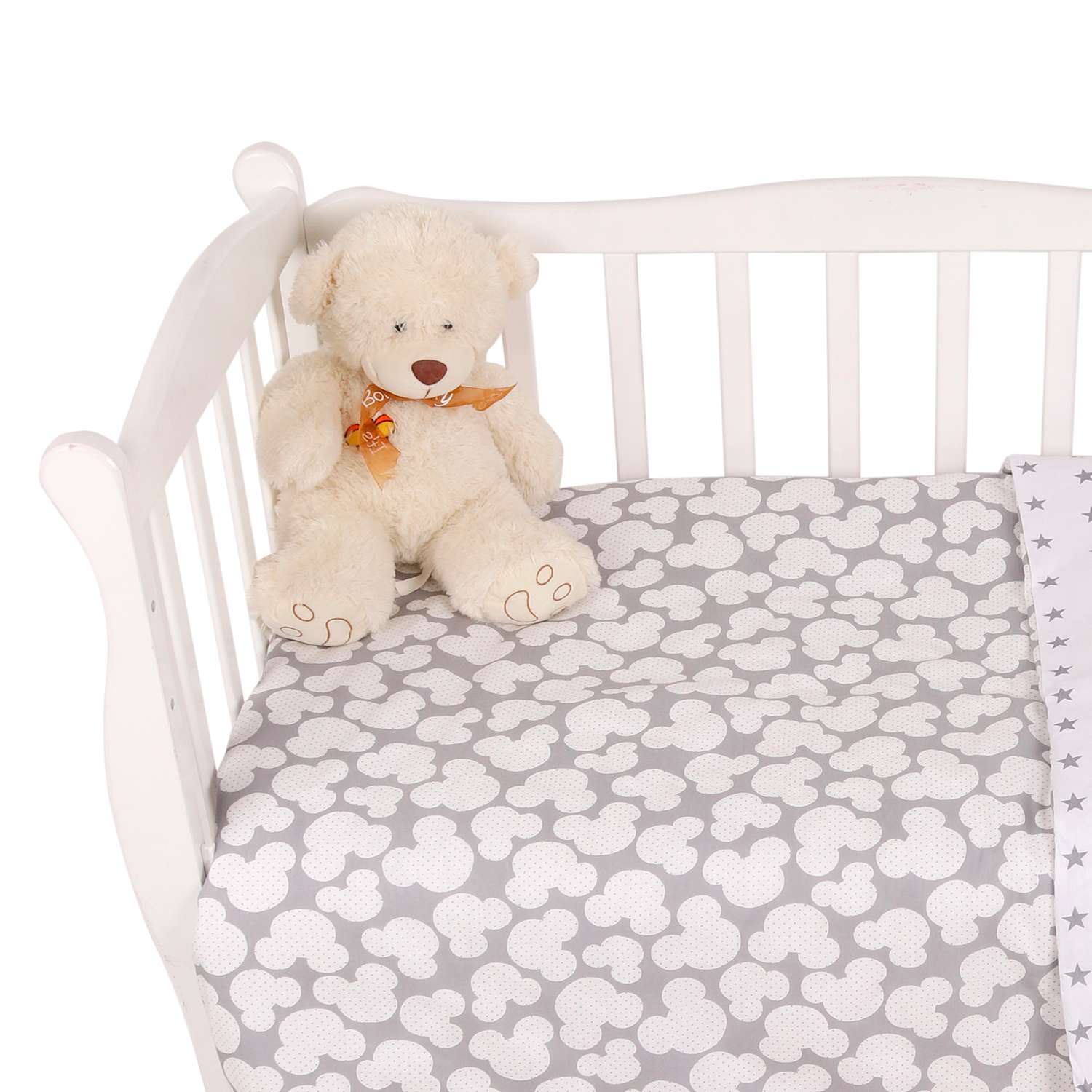 Комплект постельного белья Amarobaby Baby Boom Мышонок 3предмета Серый - фото 5