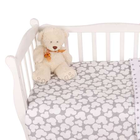 Комплект постельного белья Amarobaby Baby Boom Мышонок 3предмета Серый