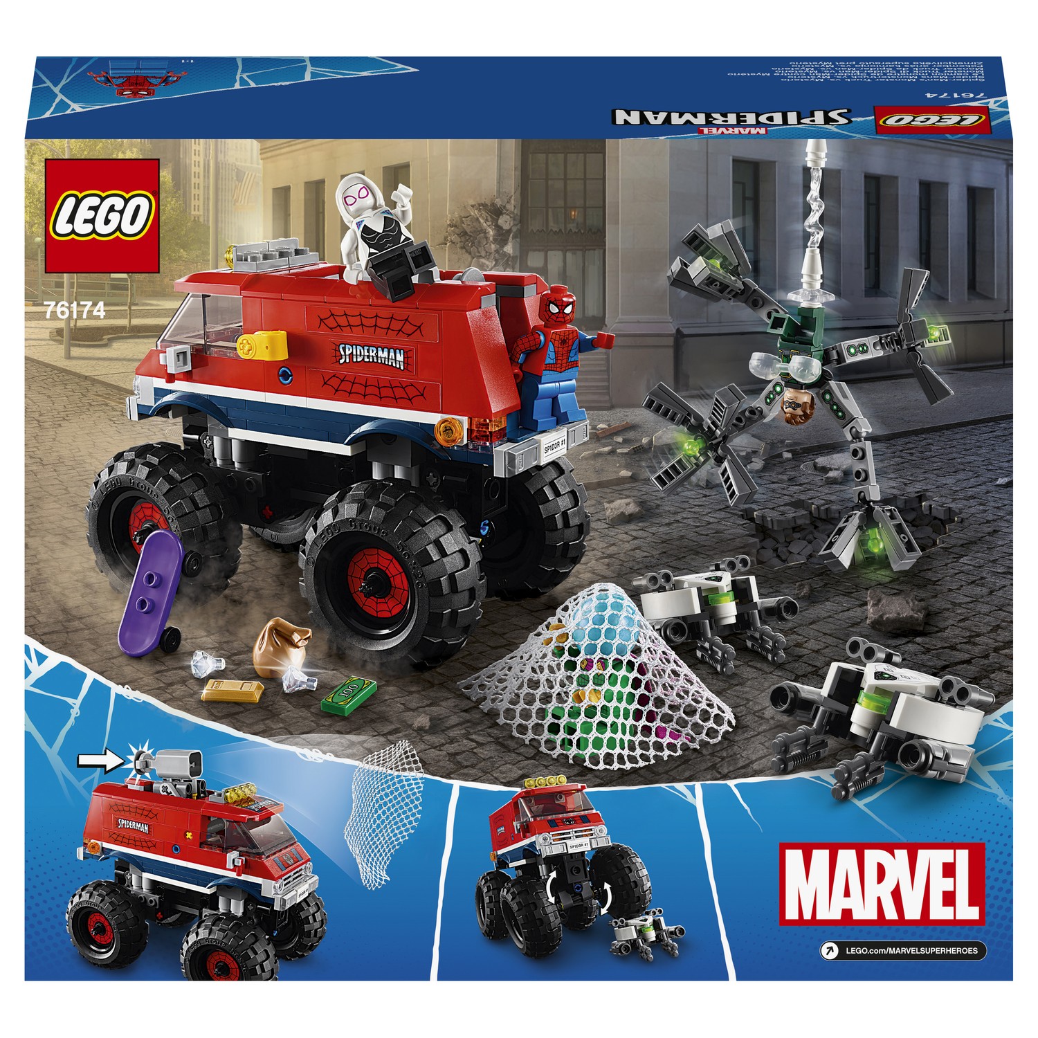 Конструктор LEGO DC Super Heroes Монстр-трак Человека-Паука против Мистерио  76174 купить по цене 2999 ₽ в интернет-магазине Детский мир