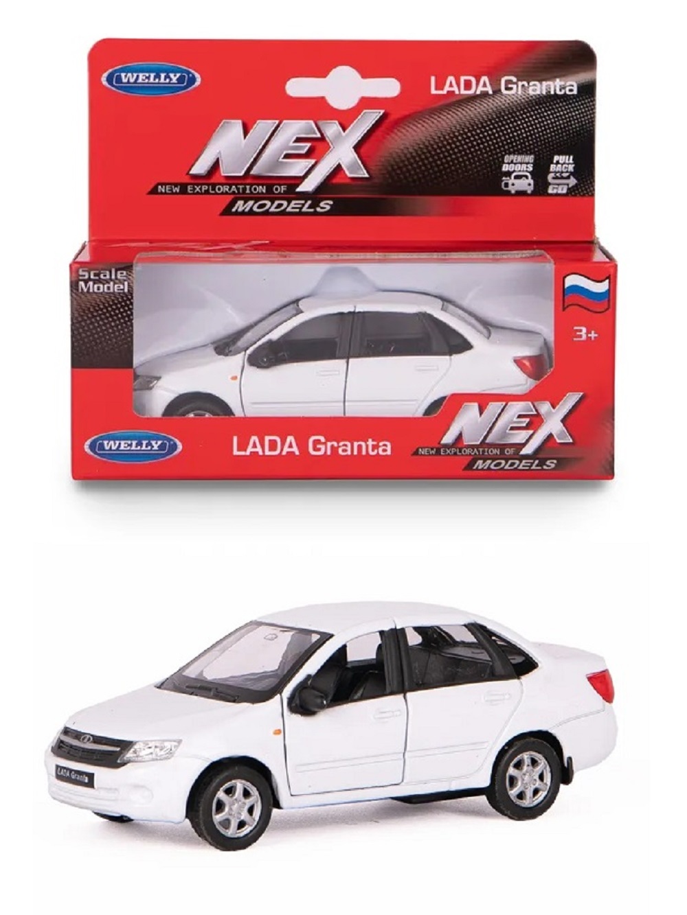 Автомобиль Welly LADA LADA Granta 1:38 белый 43657W - фото 1