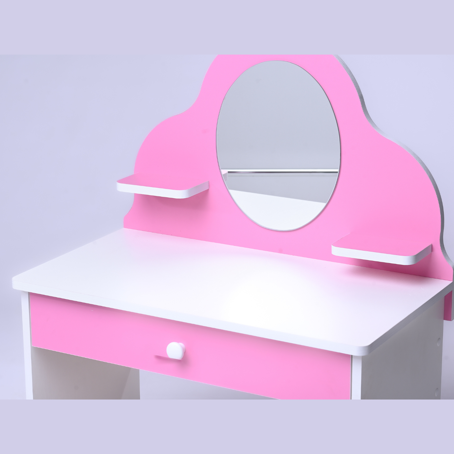 Набор мебели Sitstep Туалетный столик с зеркалом и стулом малиновый - фото 3