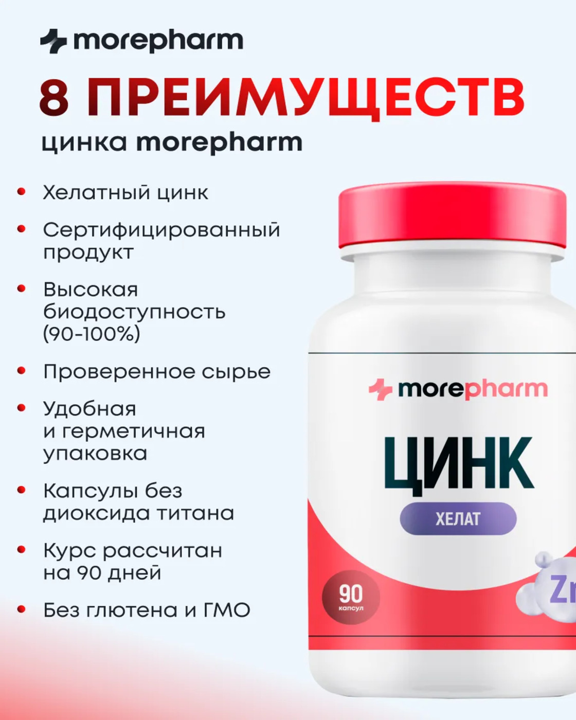 БАД morepharm Цинк хелат для мужчин - фото 13