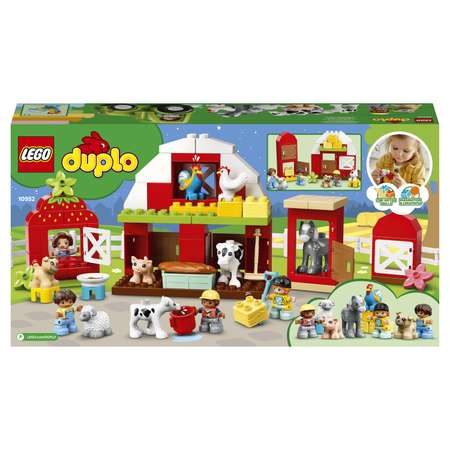 Конструктор LEGO DUPLO Town Фермерский трактор сарай и животные 10952