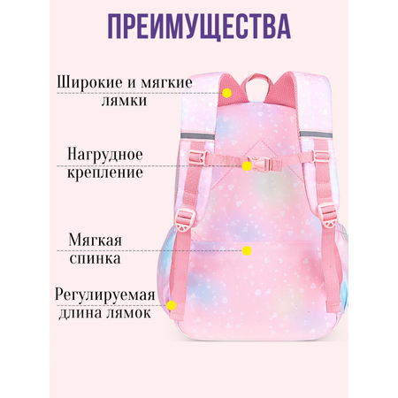 Рюкзак школьный APSIS junior розовый