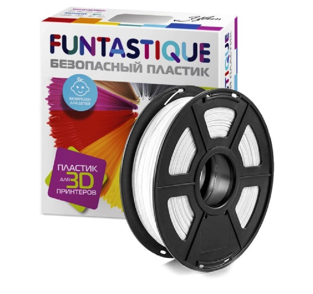 Пластик для 3D печати FUNTASTIQUE PETG 1.75 мм1 кг цвет Белый - фото 1