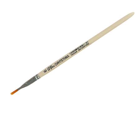 Кисть Calligrata Синтетика Плоская № 6 ширина обоймы 6 мм длина волоса 10 мм деревянная ручка