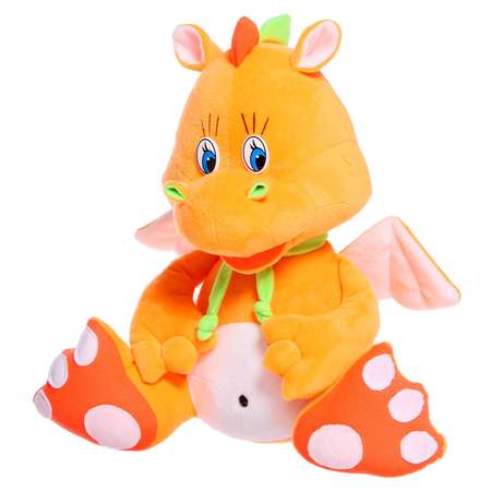 Мягкая игрушка POMPOSHKI «Дракончик Дени» малый 33 см цвет оранжевый