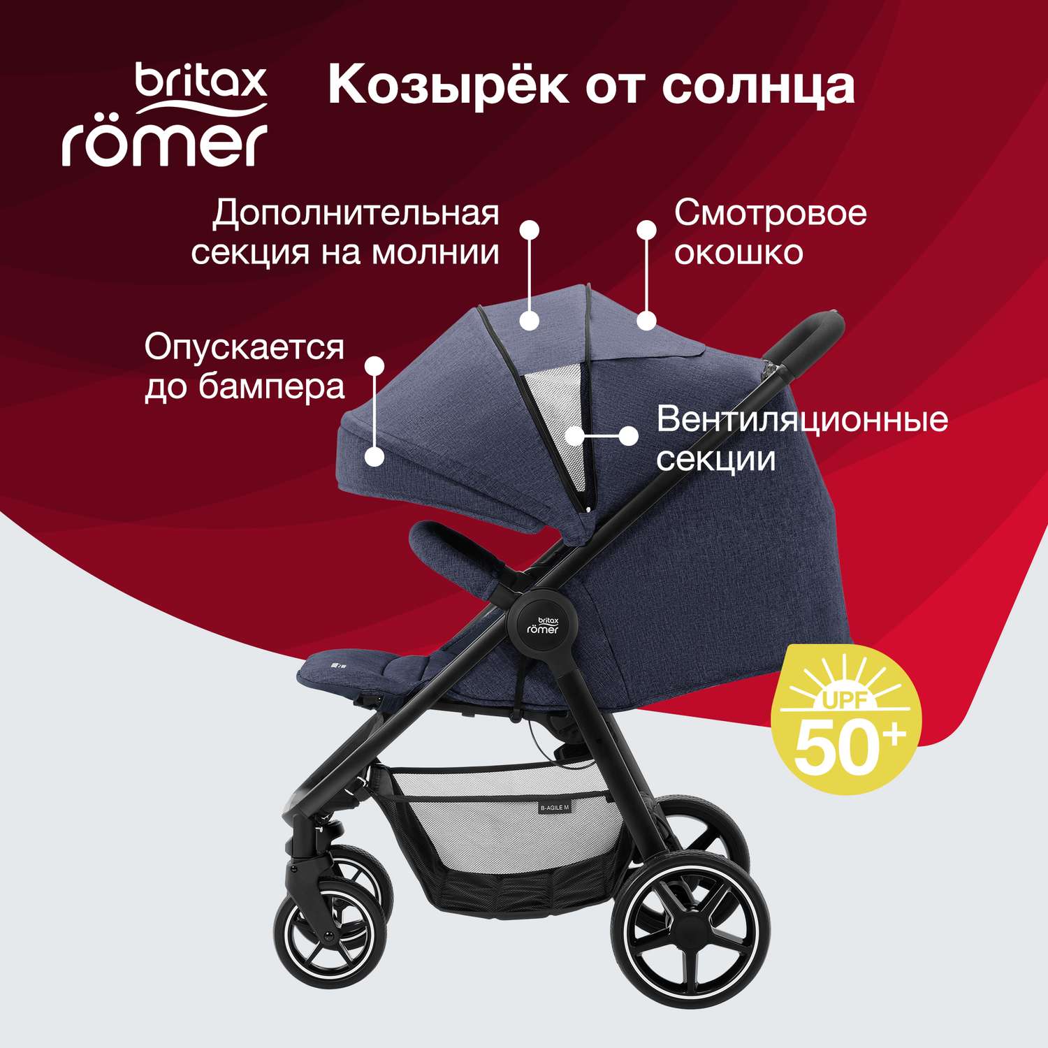 Коляска Britax Roemer B-Agile M Navy inc - фото 4