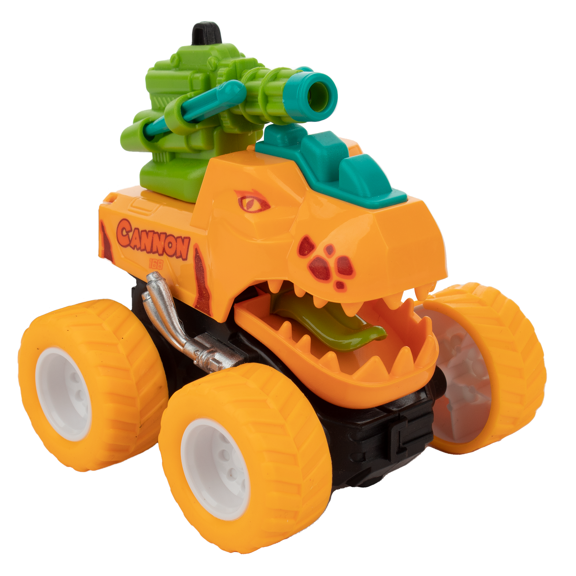 Машинка KiddieDrive с фрикционным механизмом и пушкой Динобласт Big wheels оранжевая 89001_2 - фото 1
