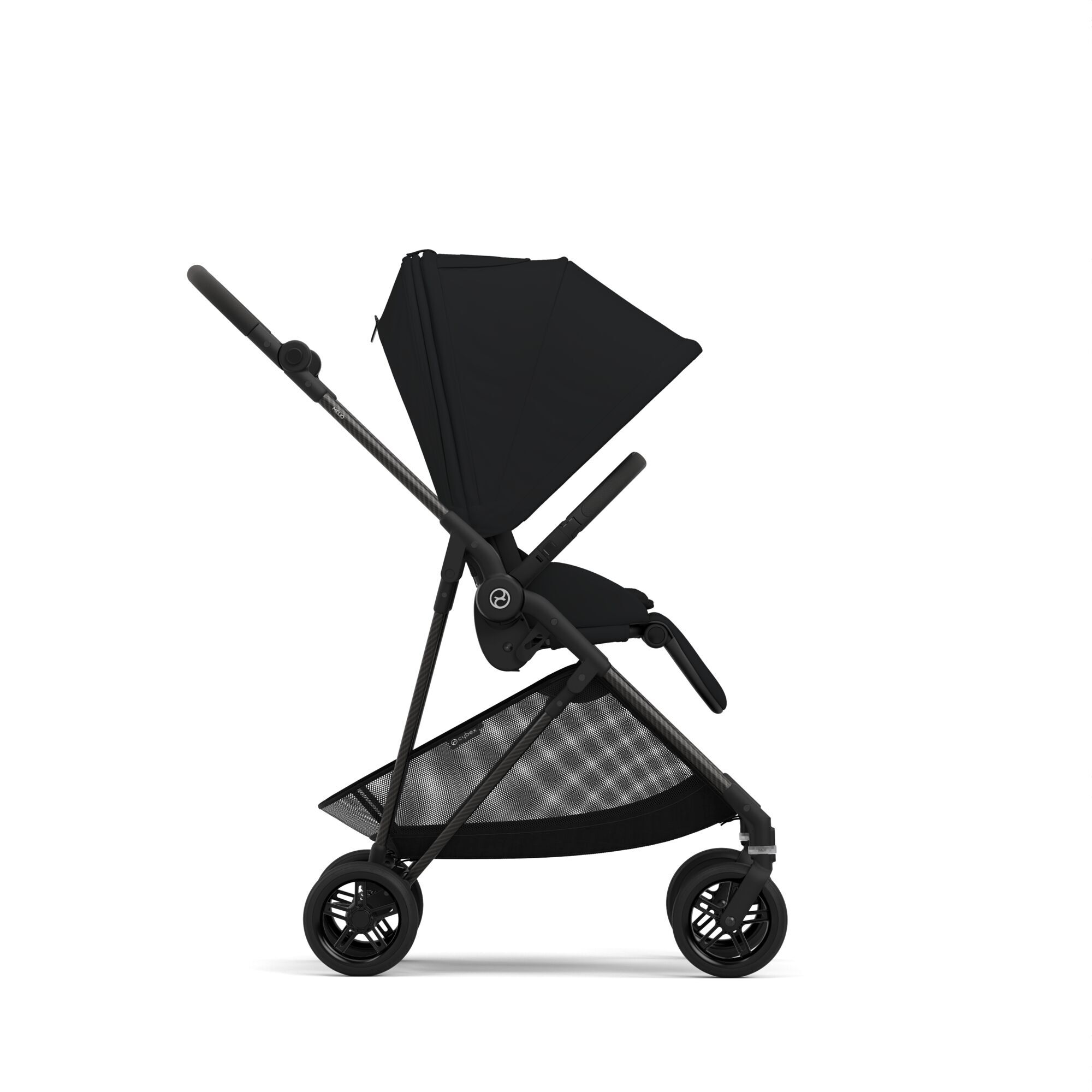 Коляская детская Cybex Melio Carbon Moon Black с дождевиком - фото 4