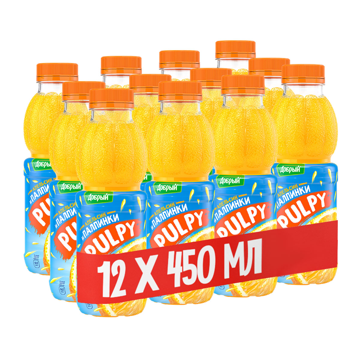 Напиток сокосодержащий Pulpy апельсин 0.45 л. х 12 шт. - фото 1