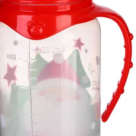 Бутылочка для кормления Sima-Land «Новогоднее хо хо» 250 мл цилиндр подарочная упаковка с ручками