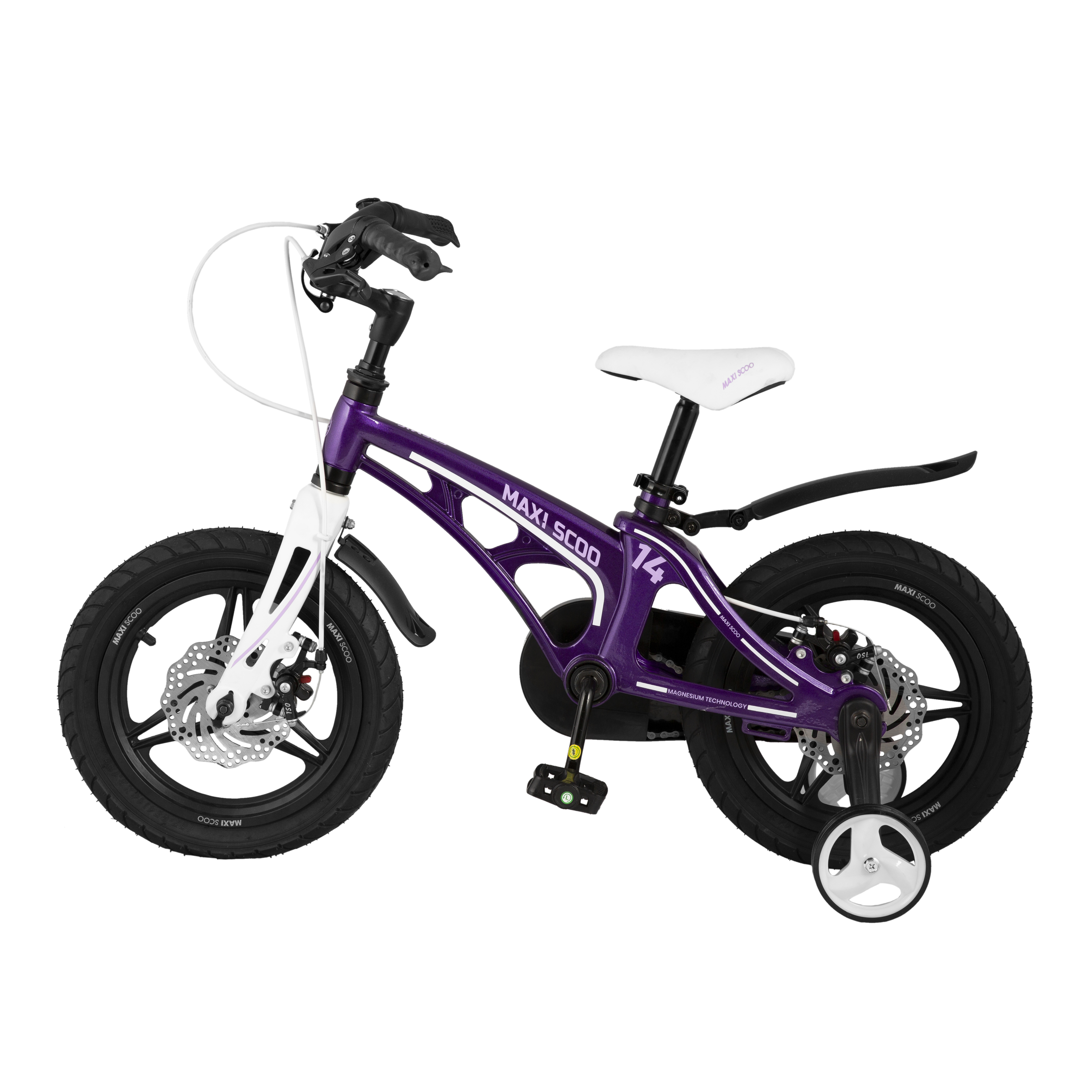 Детский двухколесный велосипед Maxiscoo Cosmic делюкс плюс 14 фиолетовый - фото 3