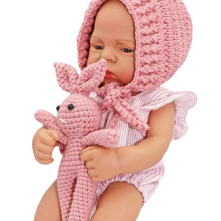 Набор для фотосессии малыша SHARKTOYS от 0 до 3 месяцев мягкая игрушка Заяц и вязаная шапочка