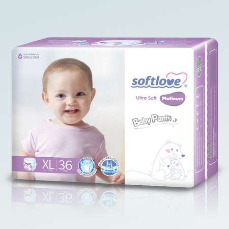 Подгузники-трусики Softlove детские размер XL 12-17кг 36шт