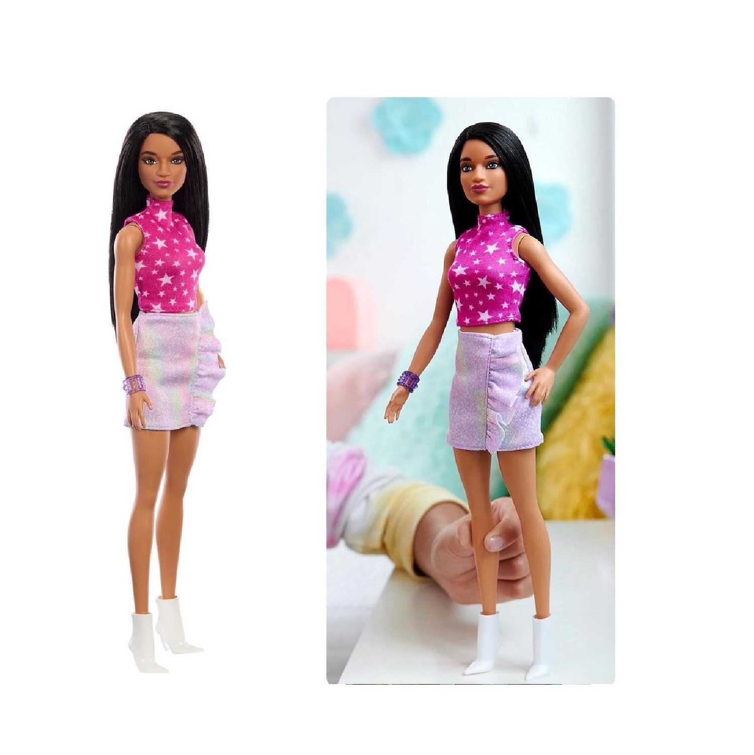 Кукла Barbie Fashionista Doll Розовый и металлик HRH13 HRH13 - фото 4