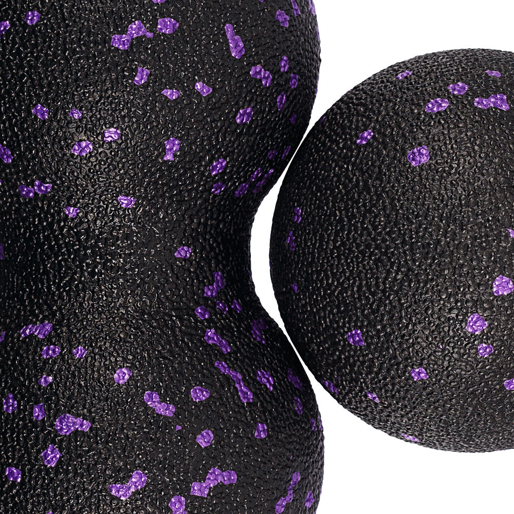 Набор массажных мячей STRONG BODY спортивных для МФР. Классический и сдвоенный: 8 см и 8х16 см. Черно-фиолетовый - фото 5