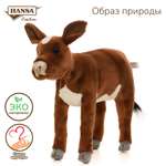 Реалистичная мягкая игрушка HANSA Бык телёнок коричневый 34 см
