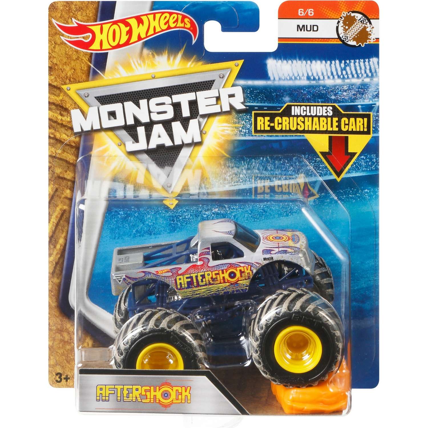 Машина Hot Wheels Monster Jam 1:64 Mud Афтершок FLX52 21572 - фото 2