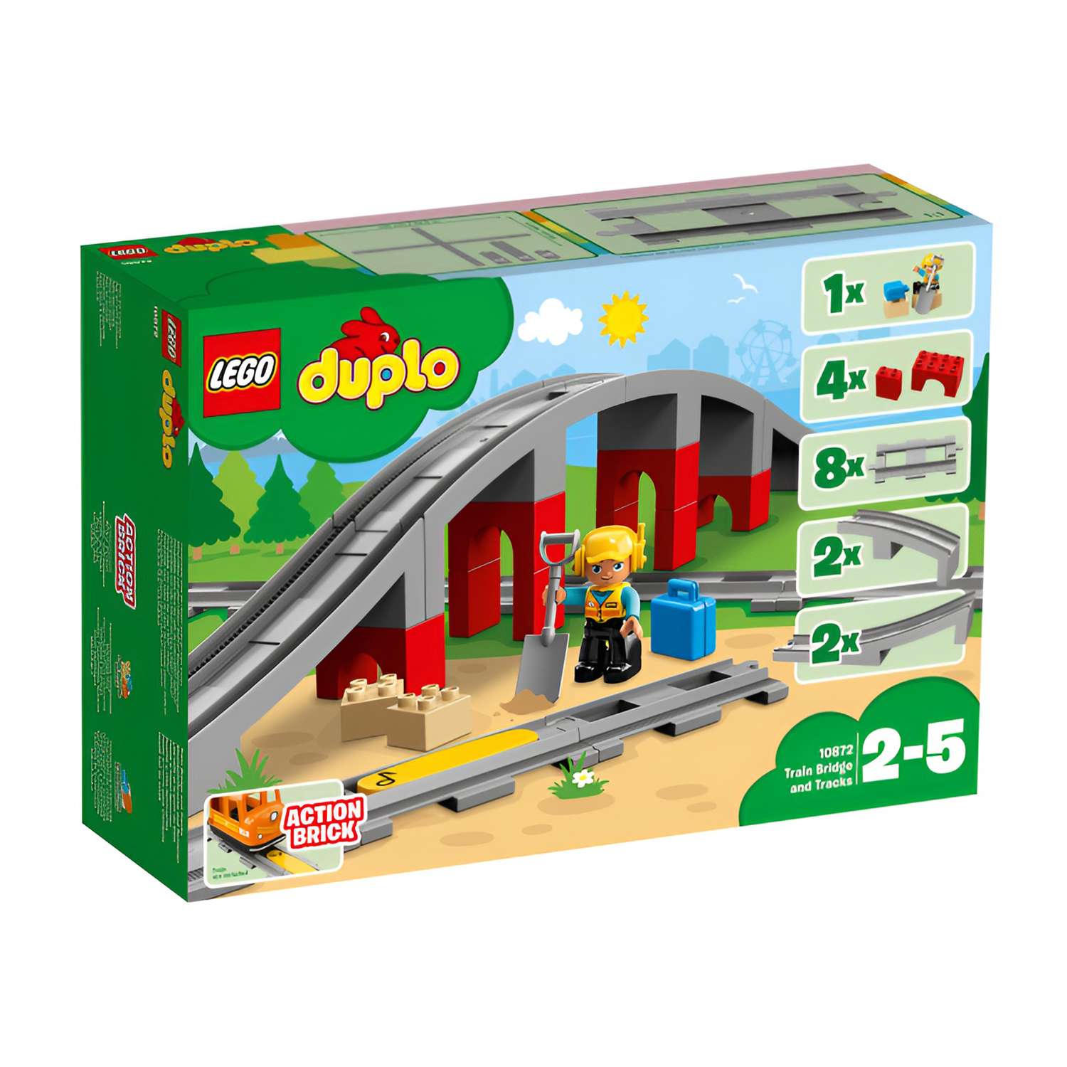 Конструктор LEGO DUPLO Town Железнодорожный мост 10872 - фото 1