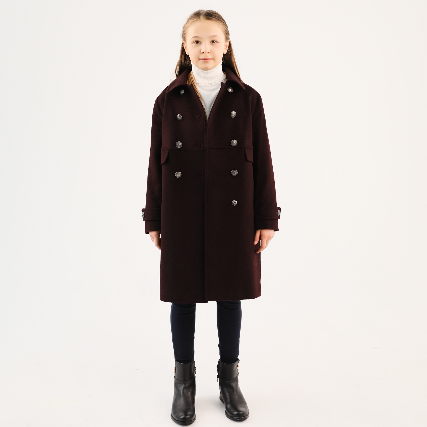 пальто Smiths brand Ds_темно-бордовый - фото 4