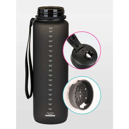 Бутылка для воды спортивная 1л UZSPACE 3032 черный