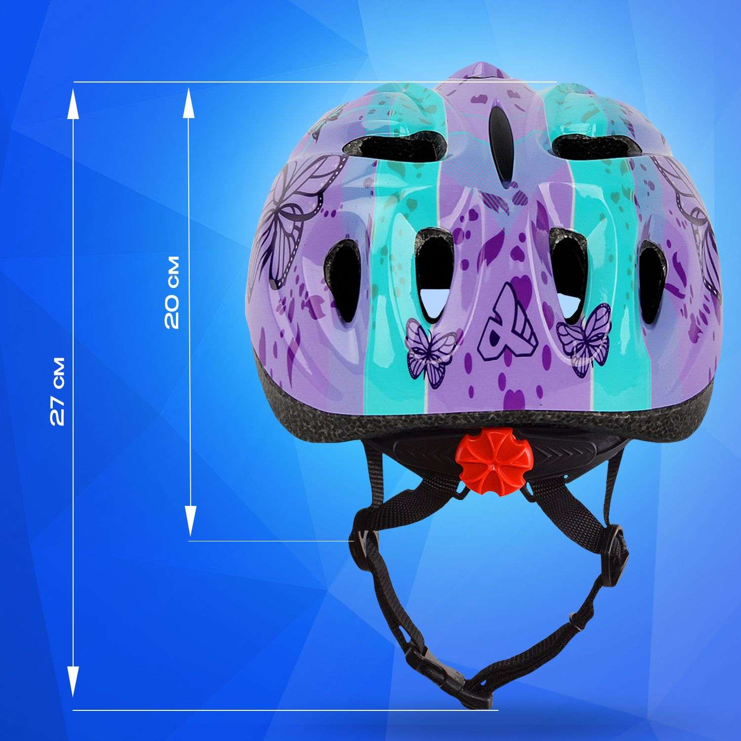Шлем детский RGX Butterfly фиолетовый с регулировкой размера (50-57) - фото 4