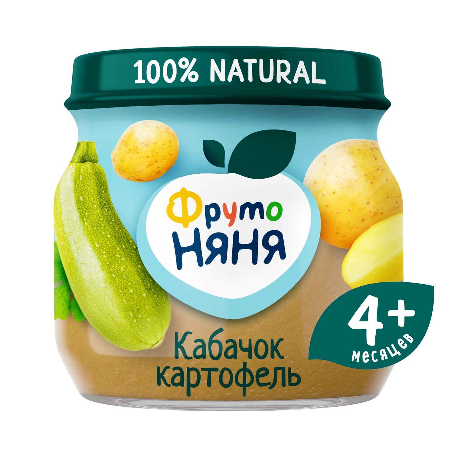 Пюре ФрутоНяня из кабачков и картофеля 80 г с 5 месяцев купить по цене 37 ₽  в интернет-магазине Детский мир