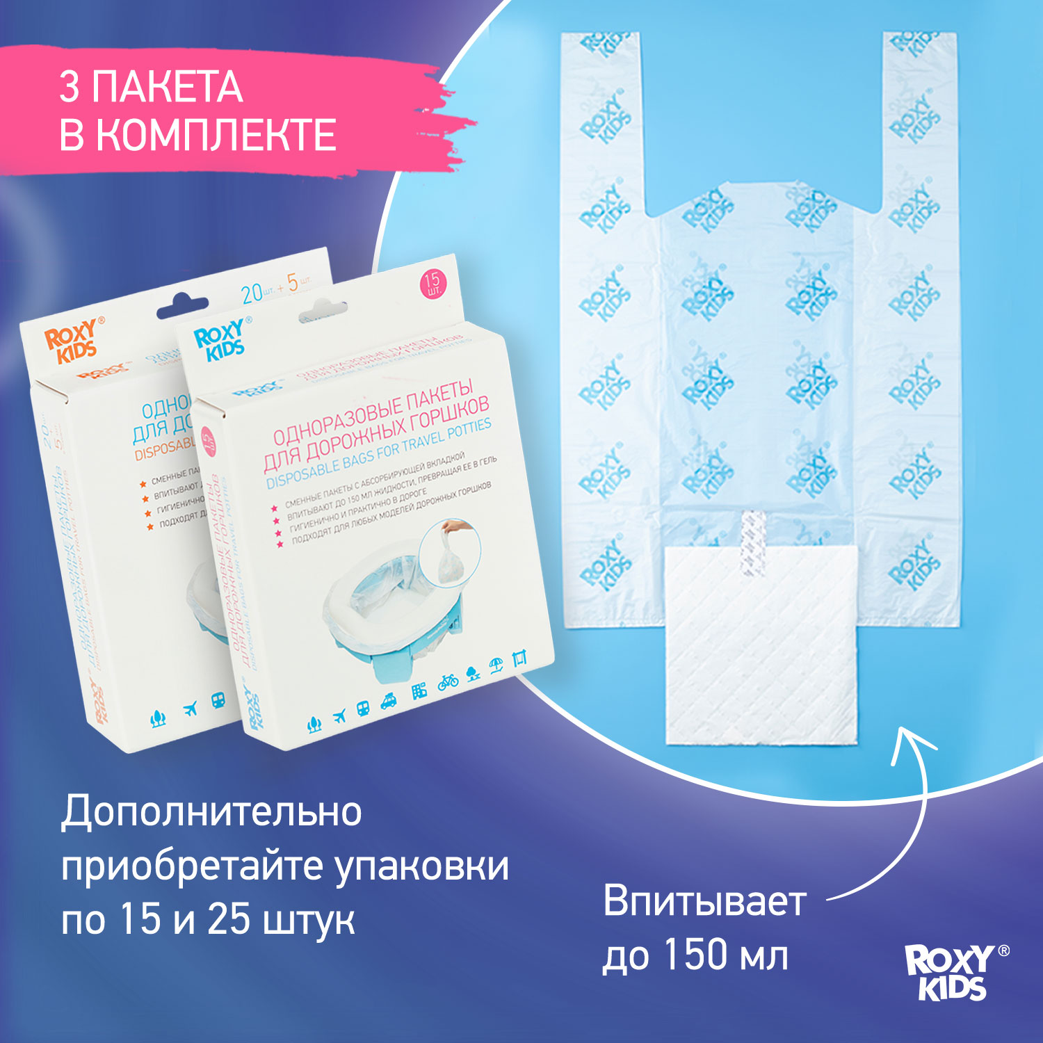 Горшок дорожный ROXY-KIDS надувной для детей PocketPotty Динозавр - фото 5