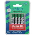 Аккумуляторные батарейки Perfeo мизинчиковые PF AAA1100/4BL+BOX