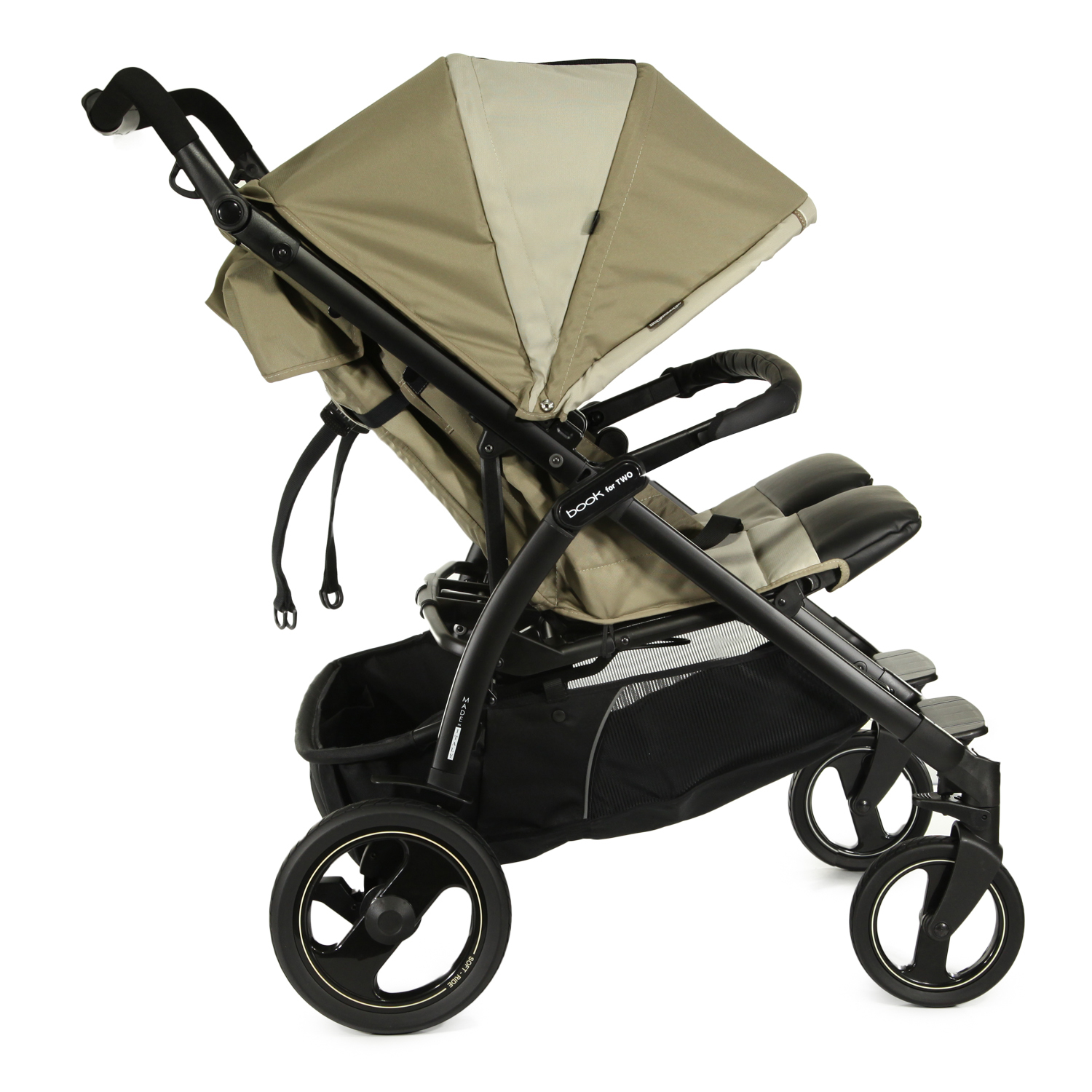 Коляска прогулочная для близнецов Peg-Perego Book For Two Classic Beige - фото 3