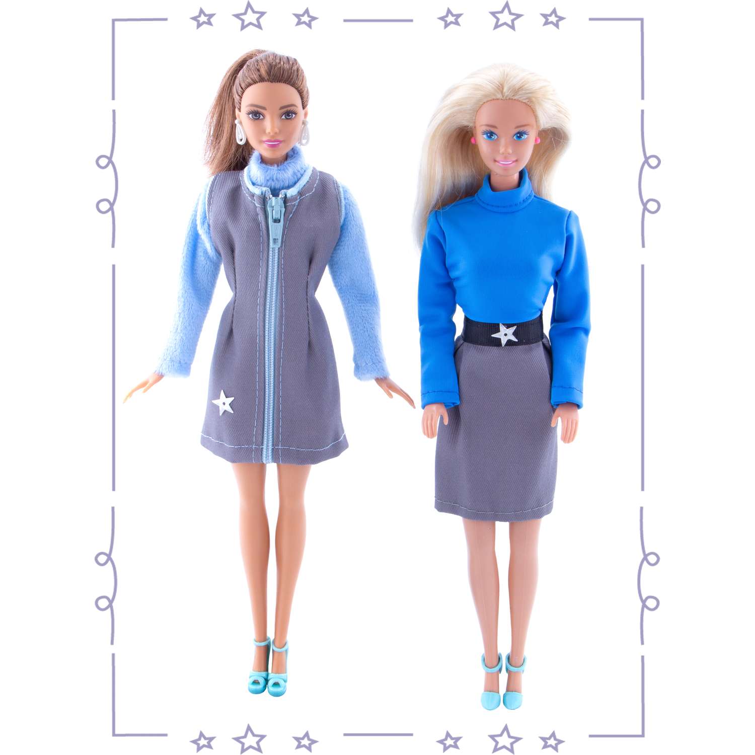 Набор одежды Модница для куклы 29 см: сарафан юбка 2 бадлона 2017серый - фото 1