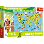 Пазл Trefl Карта мира 100 деталей