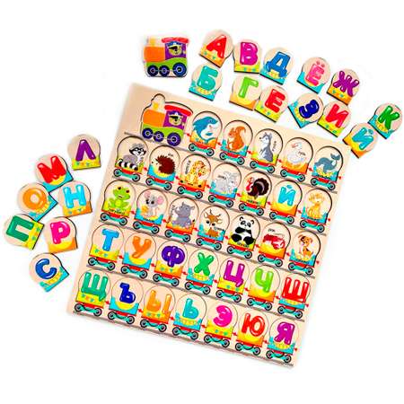 Игровой набор Parrot Carrot рамки вкладыши для малышей Паровозики: буквы и цифры 2 шт