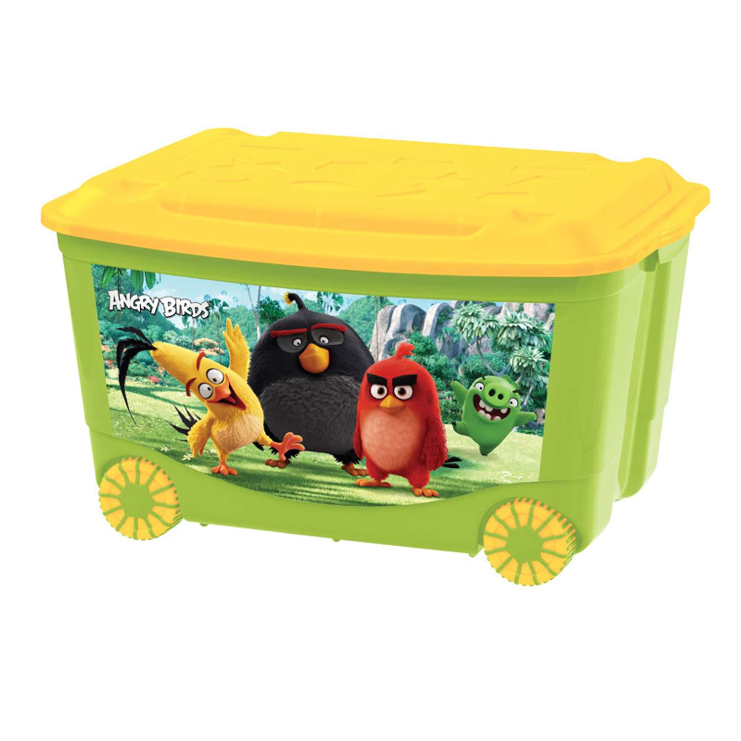 Ящик для игрушек Angry Birds на колесах с аппликацией - фото 1